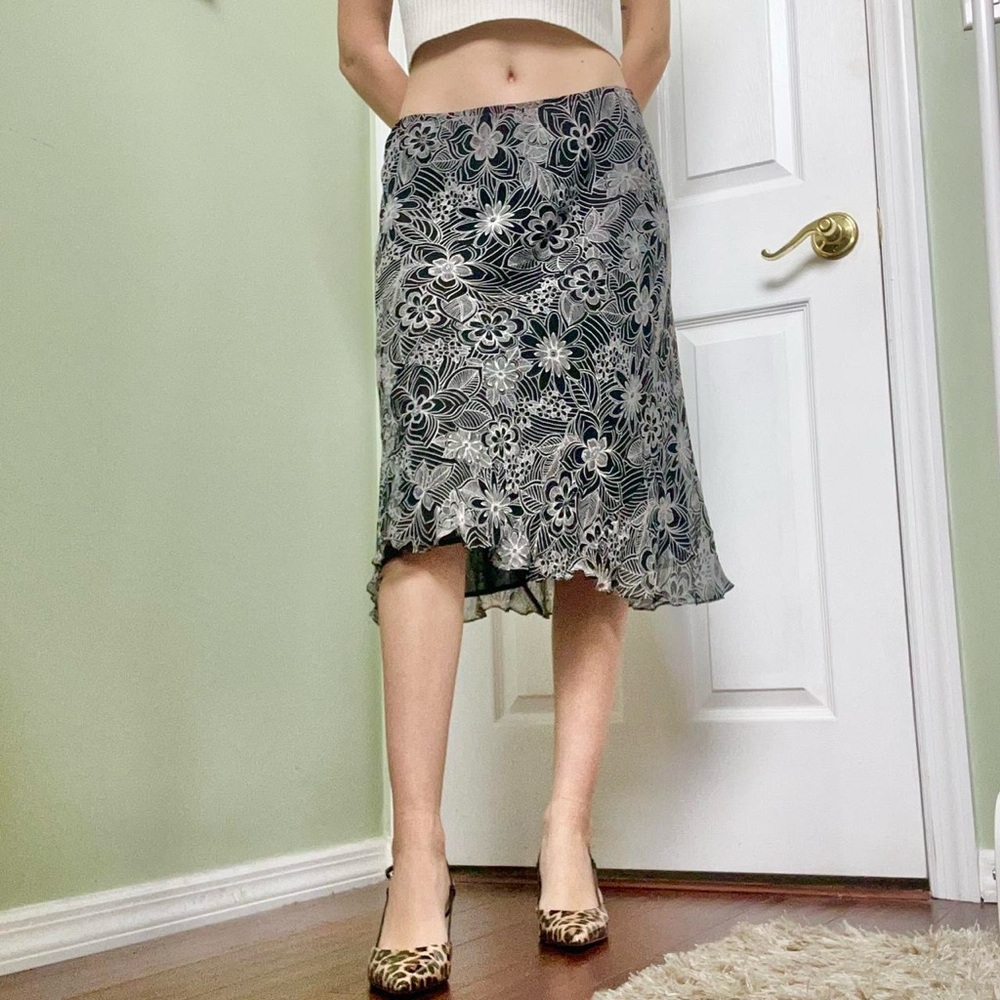 Patterned midi skirt